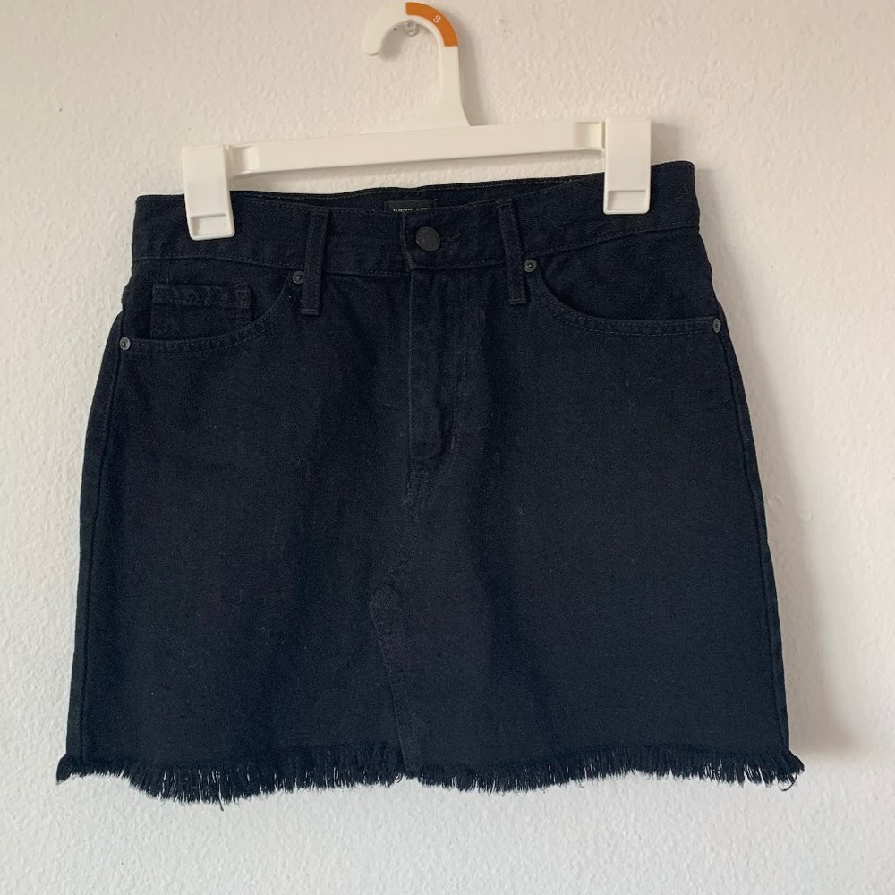 Black Denim Mini Skirt